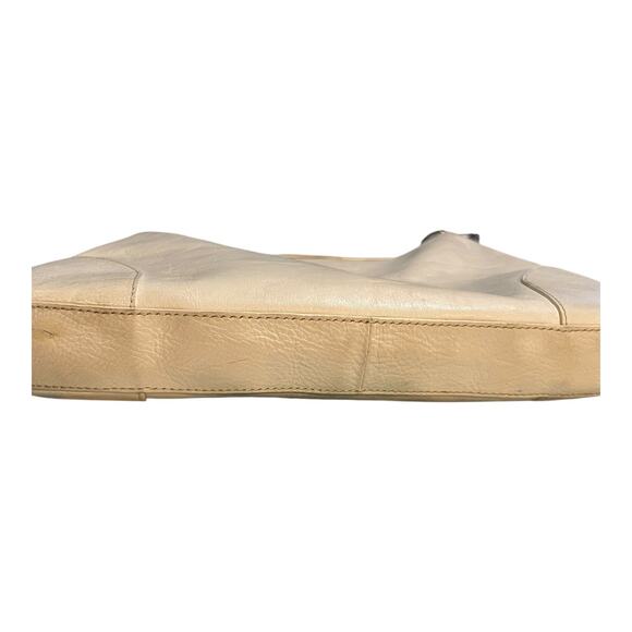 Vintage DR Pelletterie Firenze Handbag Shoulder Tote Italian Leather Bone White - Picture 8 of 11